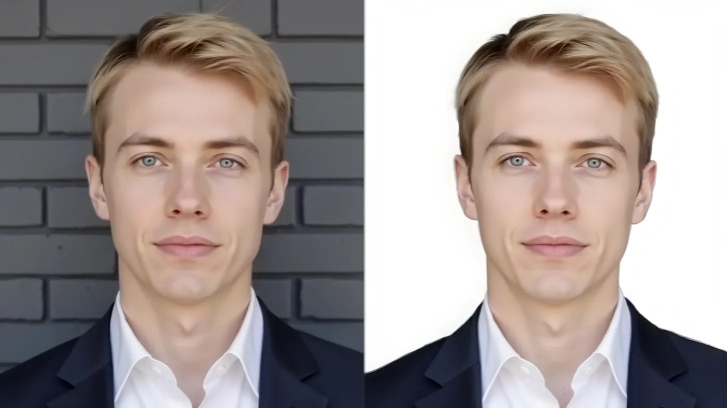 White background